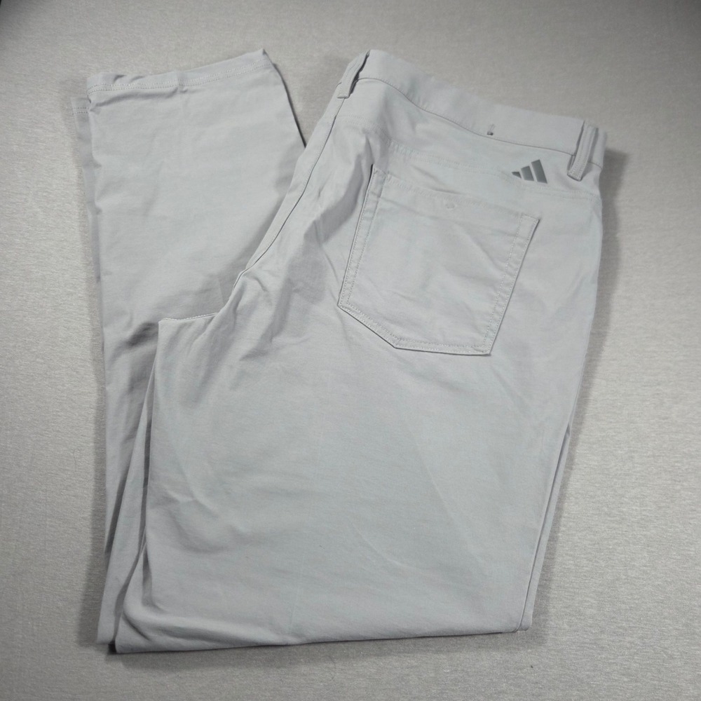 Adidas Golf Mens Five-Pocket Tech Pants Light Grey 38x32 Straight Leg Stretch